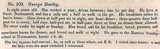 George Bentley, aged 8, Victorian child labourer