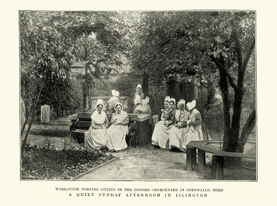 Female inmates in a Victorian workhouse