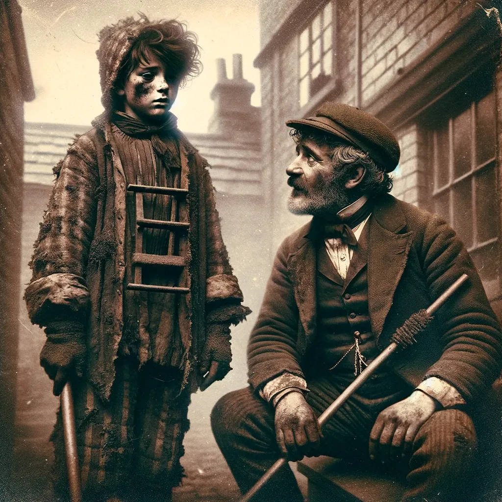 Victorian climbing boy chimney sweep
