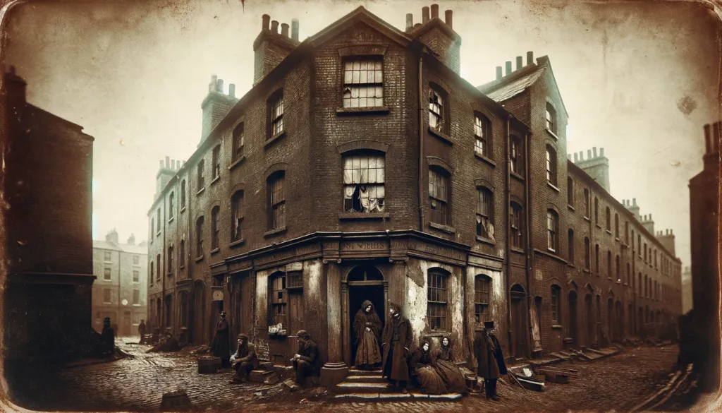 Victorian slum houses in poor areas