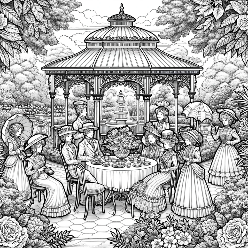 victorian coloring pages 4