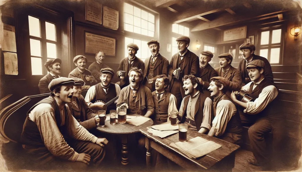 Victorian folk singers performing