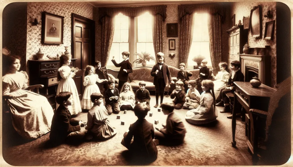 Victorian parlour games illustration