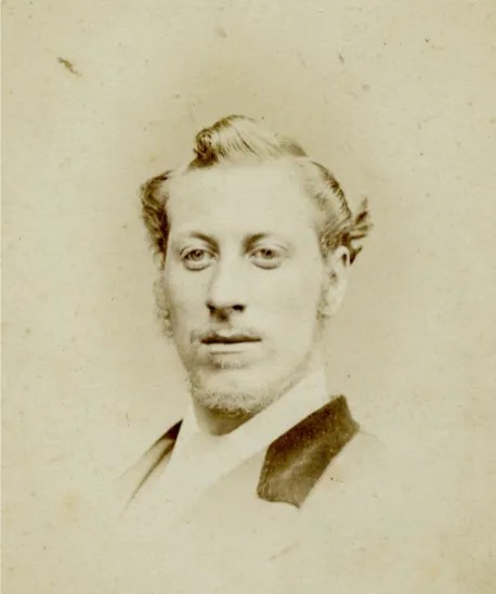 Slicked-back Victorian hairstyle for men
